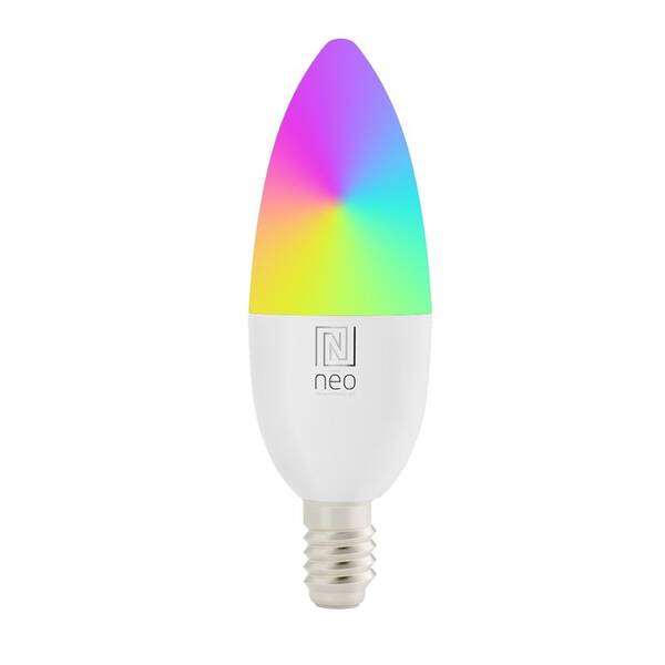 Žárovka LED IMMAX NEO SMART E14, C37, stmívatelná průhledná


