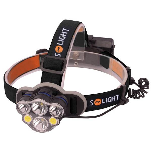 Čelovka Solight 550 lm, Li-Ion, USB černá

