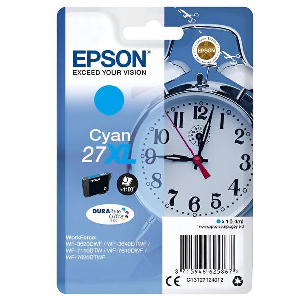 Inkoustová náplň Epson 27XL, 1100 stran azurová

