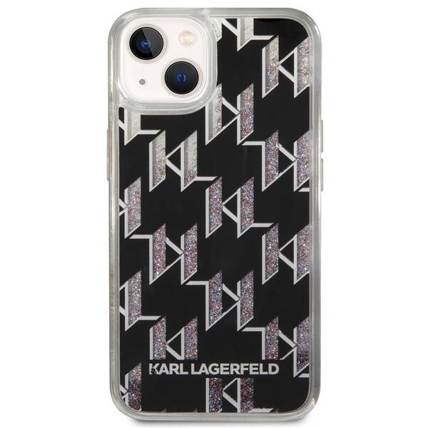 Kryt na mobil Karl Lagerfeld Monogram Liquid Glitter na Apple iPhone 14 Plus černý

