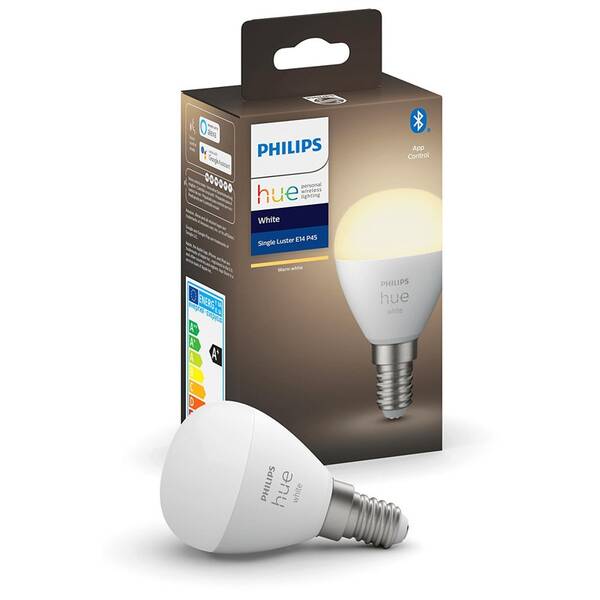 Chytrá žárovka Philips Bluetooth, 5,7W, E14, White 

