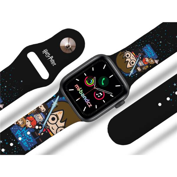 Řemínek Harry Potter na Apple Watch 42/44/45/49 mm - motiv charms 4, černý 

