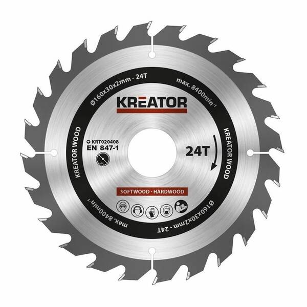 Kotouč pilový Kreator KRT020408 160mm 24T 

