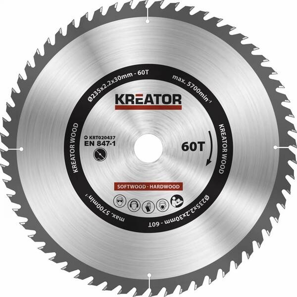 Kotouč pilový Kreator KRT020437 235mm 60T 

