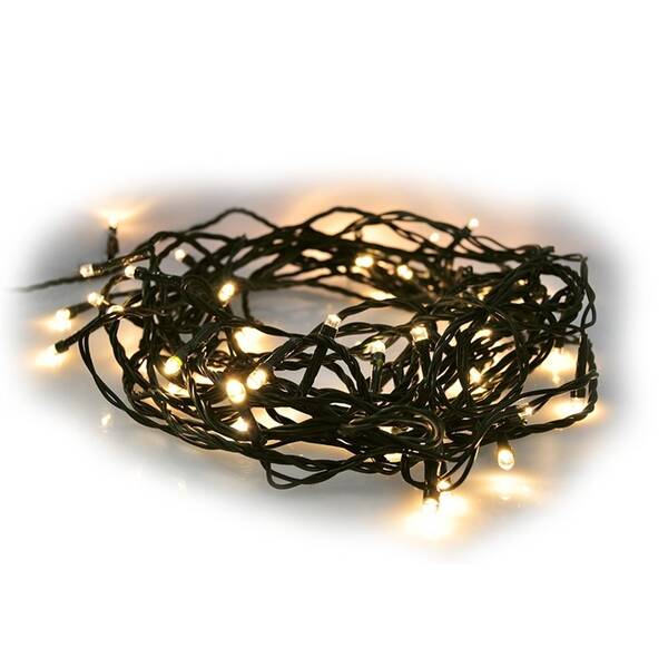 Vánoční osvětlení Solight řetěz, 100 LED, 10+3m, 8 funkcí, časovač, IP44, teplá bílá 

