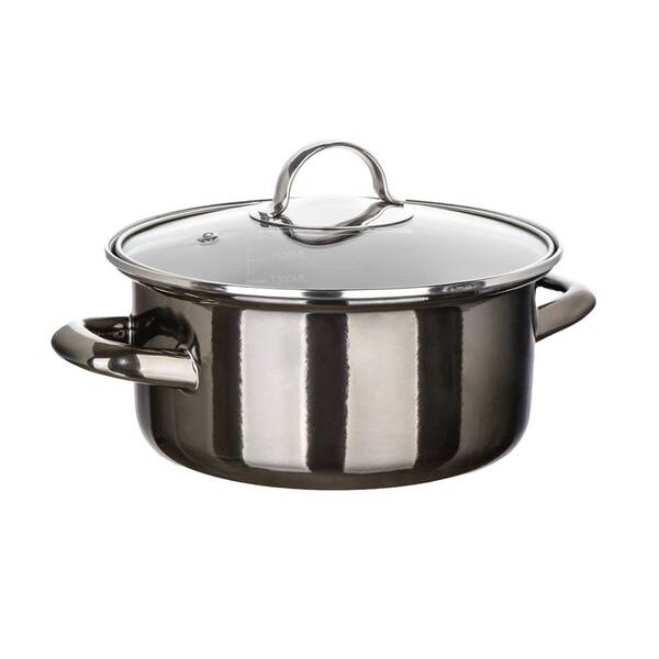 Hrnec s poklicí BANQUET METALLIC Black 20 cm, 2 l černý

