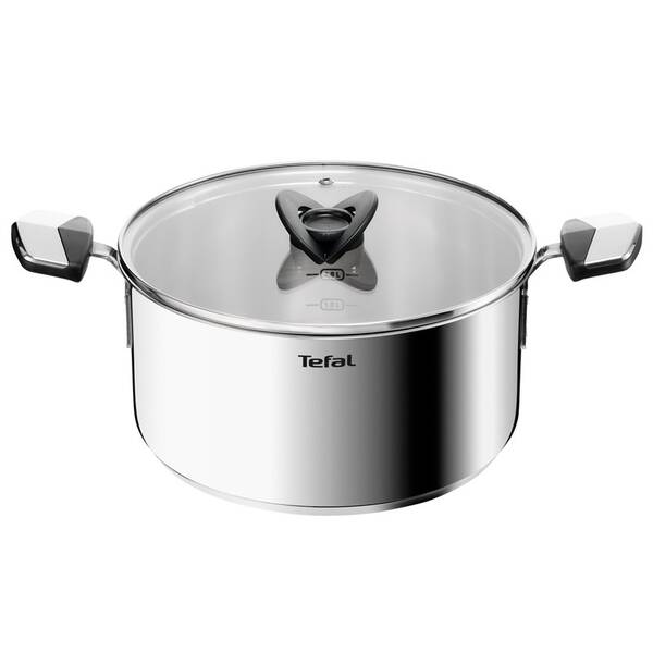 Kastrol s poklicí Tefal E3284644, 24 cm nerez


