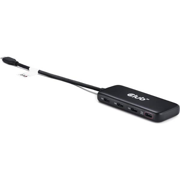 USB Hub Club3D USB-C / 4x USB-C, PD 3.0 černý

