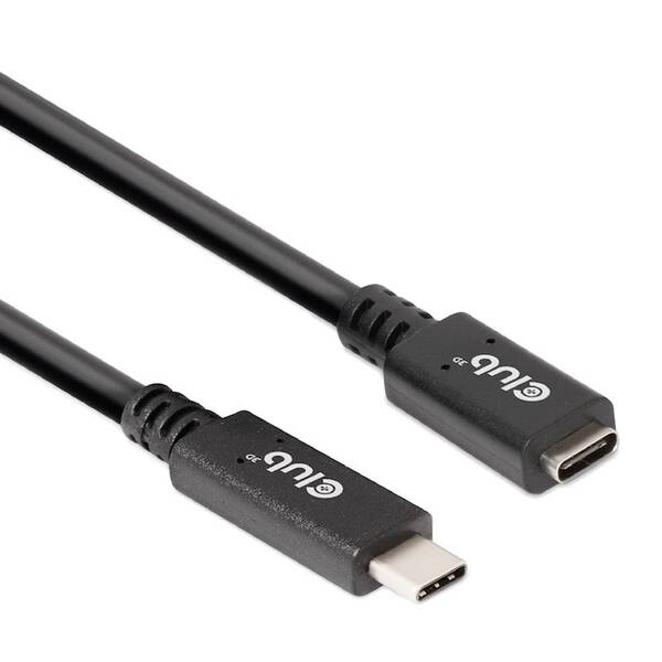 Kabel Club3D USB-C 60W, prodlužovací, 2m černý

