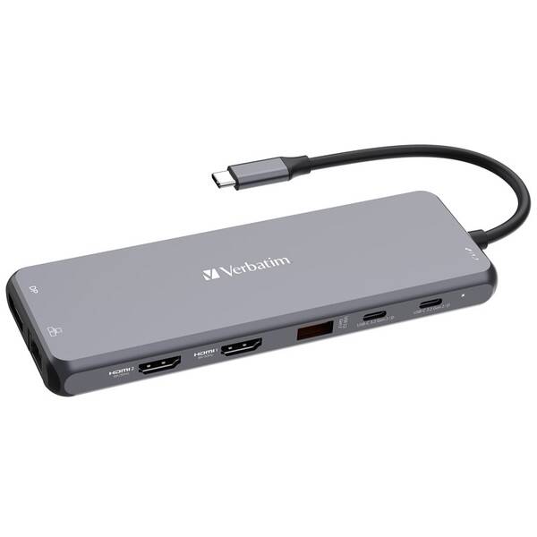 USB Hub Verbatim USB-C Pro Multiport 13 Port stříbrný


