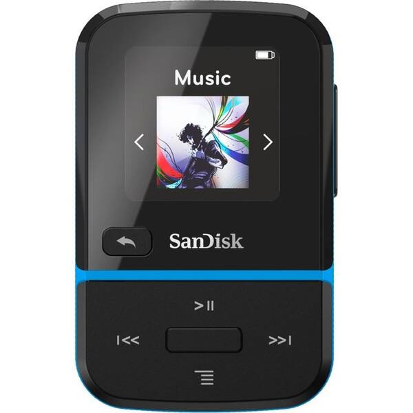 MP3 přehrávač SANDISK Clip Sport Go2 32GB černý/modrý

