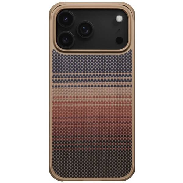 Kryt na mobil Pitaka Aramid ProGuard Sunset na Apple iPhone 17 Pro hnědý/oranžový

