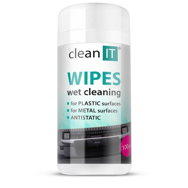 Čistící ubrousky Clean IT mokré na plasty, 100ks 

