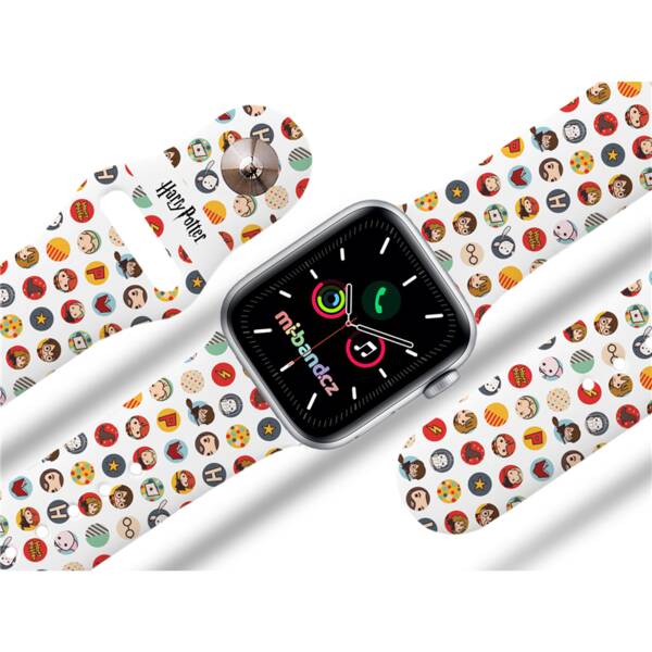 Řemínek Harry Potter na Apple Watch 42/44/45/49 mm - motiv charms 6, bílý 

