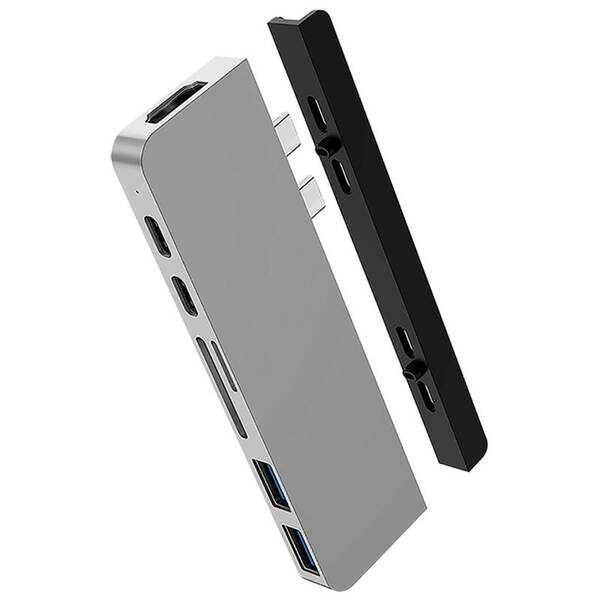 USB Hub HyperDrive DUO 7-in-2 Hub USB-C MacBook Pro stříbrný

