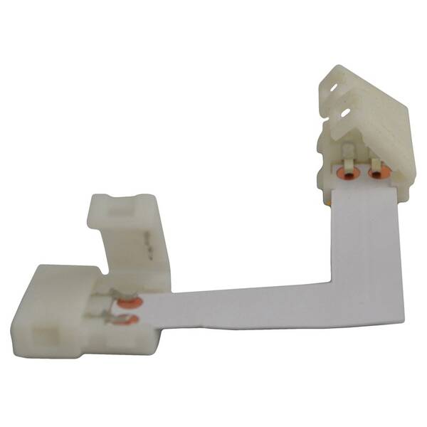 Konektor Solight propojovací, pravoúhlý, pro LED pásky 1cm, zacvakávací bílý

