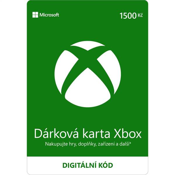  Microsoft Xbox dárková karta 1500 Kč - elektronická licence 

