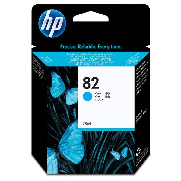 Inkoustová náplň HP 82, 69 ml azurová

