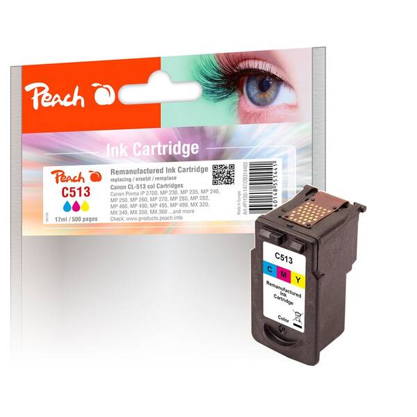 Inkoustová náplň Peach Canon CL-513, 500 stran - CMY 

