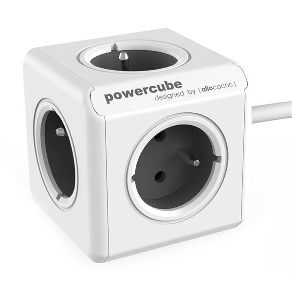 Kabel prodlužovací Powercube 5x zásuvka, 1,5m šedý/bílý


