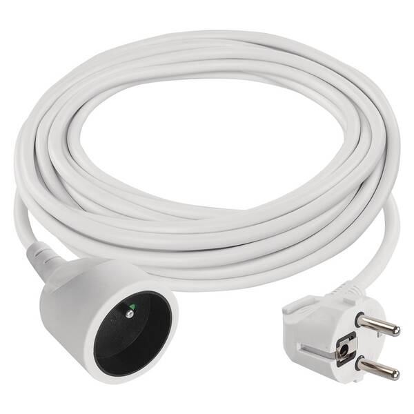Kabel prodlužovací EMOS 1x zásuvka, 5m bílý

