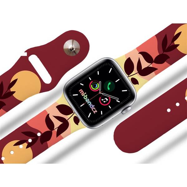 Řemínek Mi-Band na Apple Watch 42/44/45/49 mm - motiv Západ slunce, bílý 


