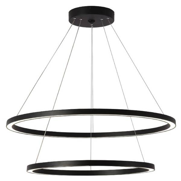 Závěsné svítidlo IMMAX NEO FINO SMART 2 kruhy, 60+80cm, 93W, Zigbee 3.0, TUYA černé

