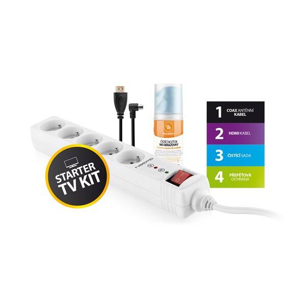 Přepěťová ochrana GoGEN TV STARTER KIT 1 bílá

