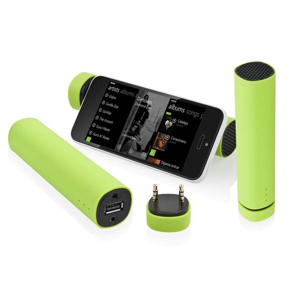 Powerbanka GoGEN s funkcí stojánku a reproduktoru, 3 v 1, 4000mAh zelená barva
