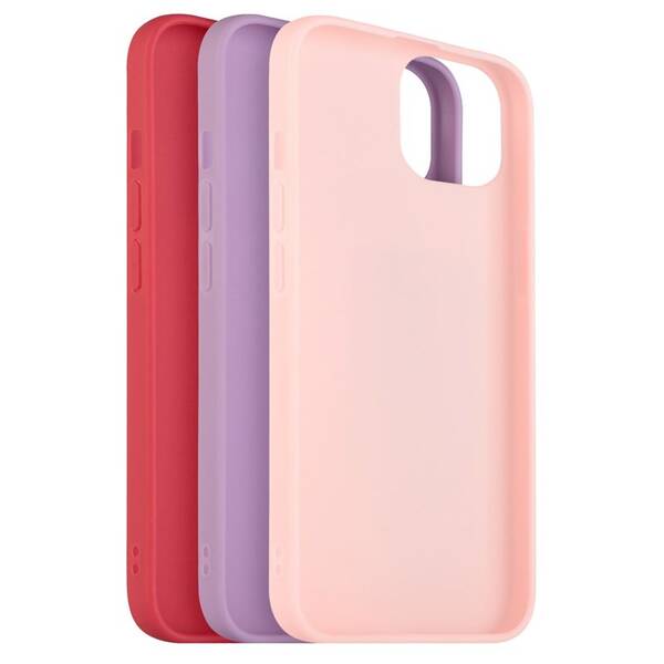 Set krytů na mobil FIXED Story na Apple iPhone 12/12 Pro červený/růžový/fialový

