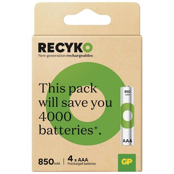 Baterie nabíjecí GP ReCyko 850 AAA (HR03), 4 ks 

