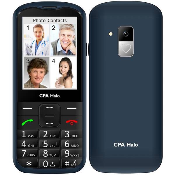 Mobilní telefon CPA Halo 18 Senior s nabíjecím stojánkem modrý

