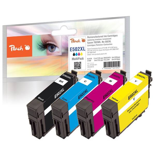 Inkoustová náplň Peach Epson 502XL MultiPac, 1x11 ml/3x8 ml vícebarevná

