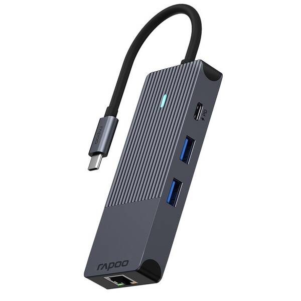 USB Hub Rapoo 8-in-1 USB-C Multiport černý

