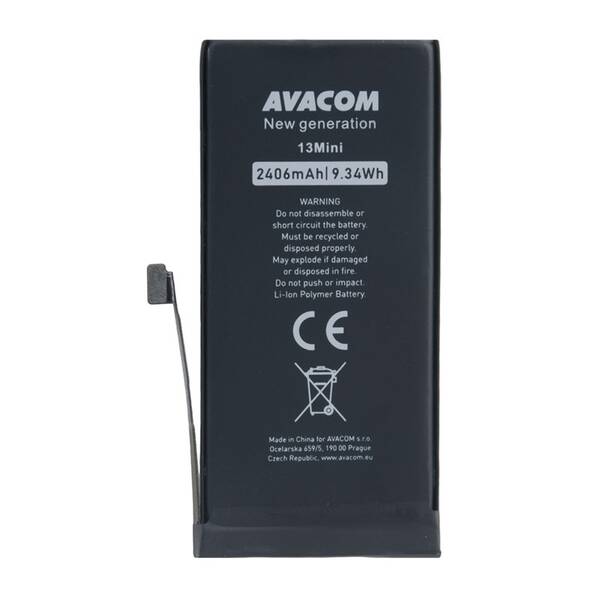 Baterie Avacom na Apple iPhone 13 mini, Li-Ion 3,88V 2406mAh (náhrada A2660) černá

