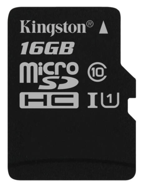 Paměťová karta Kingston MicroSDHC 16GB UHS-I U1 (80R/10W) 

