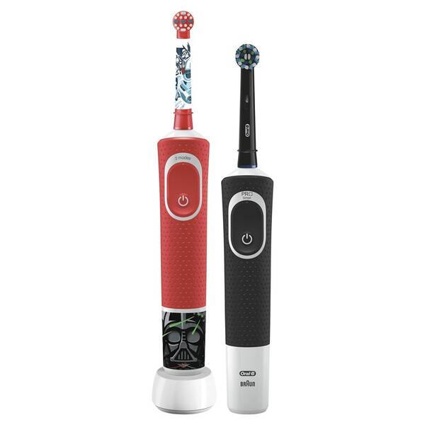 Set zubních kartáčků Oral-B D100 Cross Action Black + D100 Star Wars 

