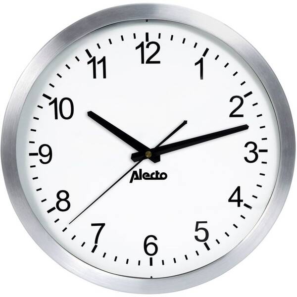 Nástěnné hodiny Alecto AK-10 stříbrné/bílé

