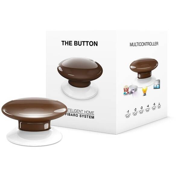 Tlačítko Fibaro Button, Z-Wave Plus hnědé

