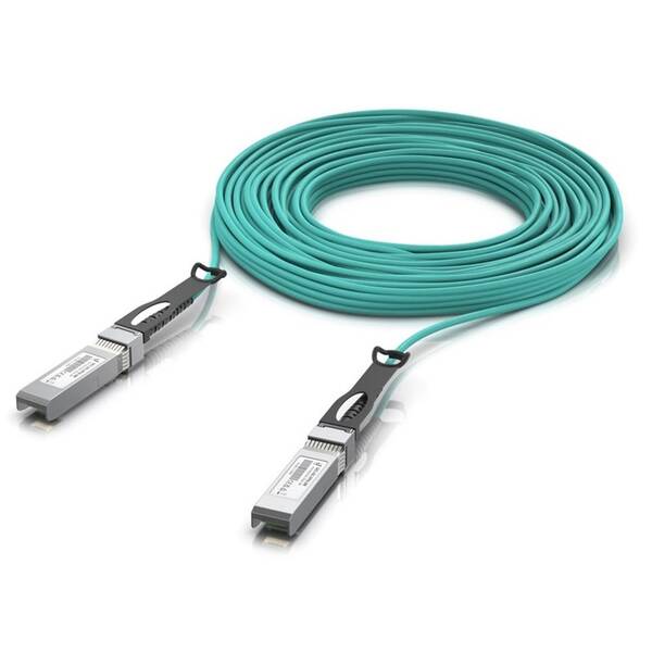 Kabel Ubiquiti Patch optický, AOC, SFP+/SFP+, 10Gbps, průměr 3mm, 5m tyrkysový

