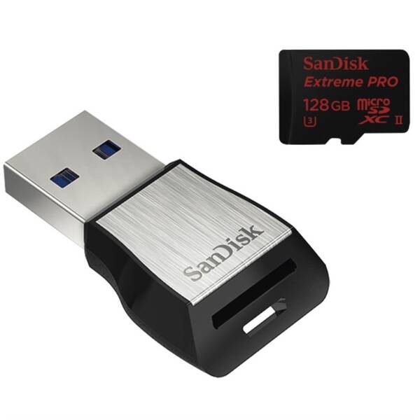 Paměťová karta SANDISK 128GB + USB 3.0 čtečka 

