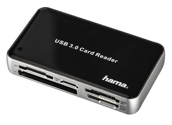 Čtečka paměťových karet Hama USB 3.0 All in One černá/stříbrná

