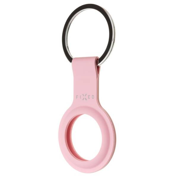 Pouzdro FIXED Silky pro Apple AirTag s kroužkem růžové

