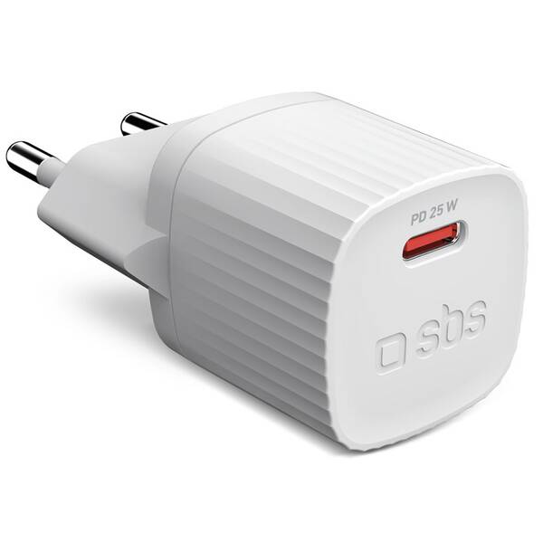 Nabíječka do sítě SBS Eco 1x USB-C, 25 W, PD bílá

