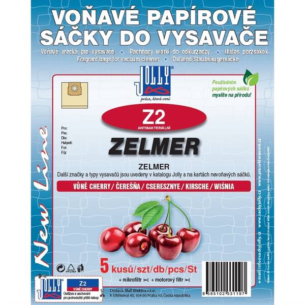 Sáčky do vysavače Jolly 3119S  Z 2 Zelmer (5 ks) - cherry 


