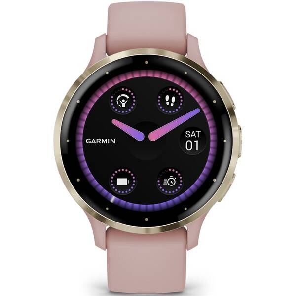 Chytré hodinky Garmin Venu 3S - Cream Gold / Dust Rose Silicone Band 

