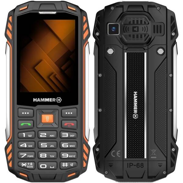 Mobilní telefon myPhone Hammer Power Plus černý/oranžový

