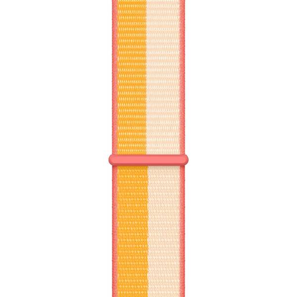 Řemínek Apple 41mm oranžovožlutý / bílý provlékací sportovní řemínek 

