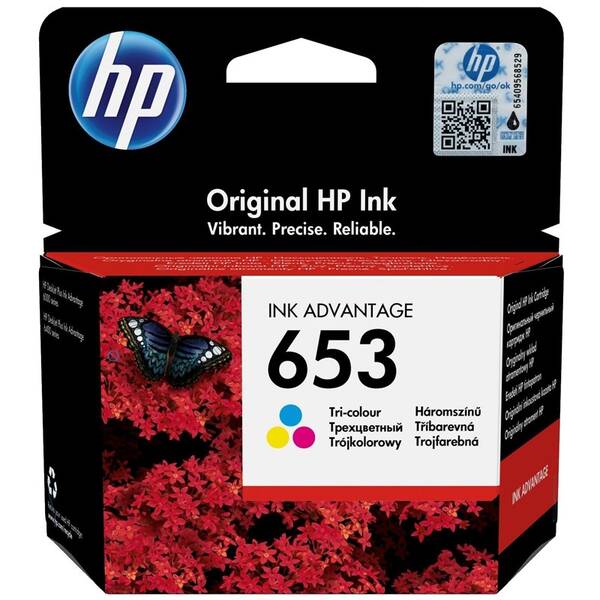 Inkoustová náplň HP 653, 200 stran vícebarevná

