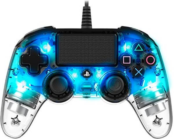 Gamepad Nacon Wired Compact Controller pro PS4 modrý/průhledný


